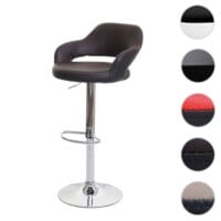 Barhocker Drehhocker mit Lehne Kunstleder braun-schwarz