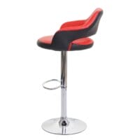 Barhocker Drehhocker mit Lehne Kunstleder rot-schwarz