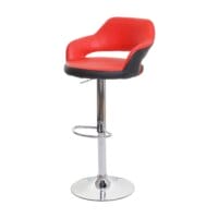 Barhocker Drehhocker mit Lehne Kunstleder rot-schwarz