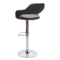 Barhocker Drehhocker mit Lehne Kunstleder taupe-schwarz