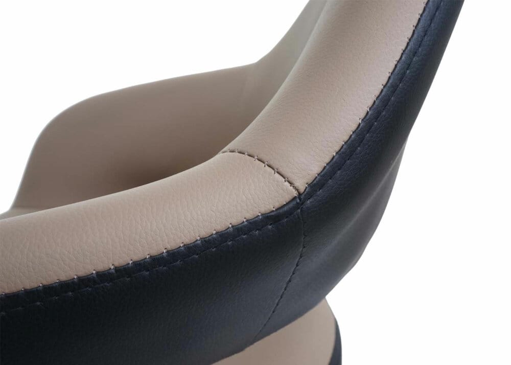 Barhocker Drehhocker mit Lehne Kunstleder taupe-schwarz