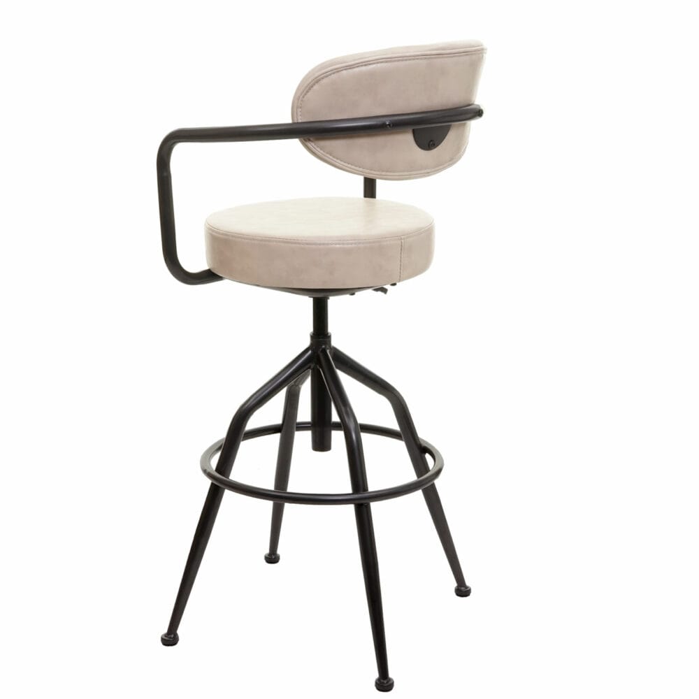 Barhocker Industrial Wildleder-Optik vintage beige JAM-H10
