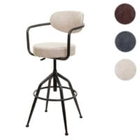 Barhocker Industrial Wildleder-Optik vintage beige JAM-H10