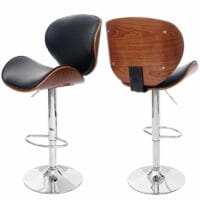 Barhocker Retro-Design ~ Walnuss schwarz