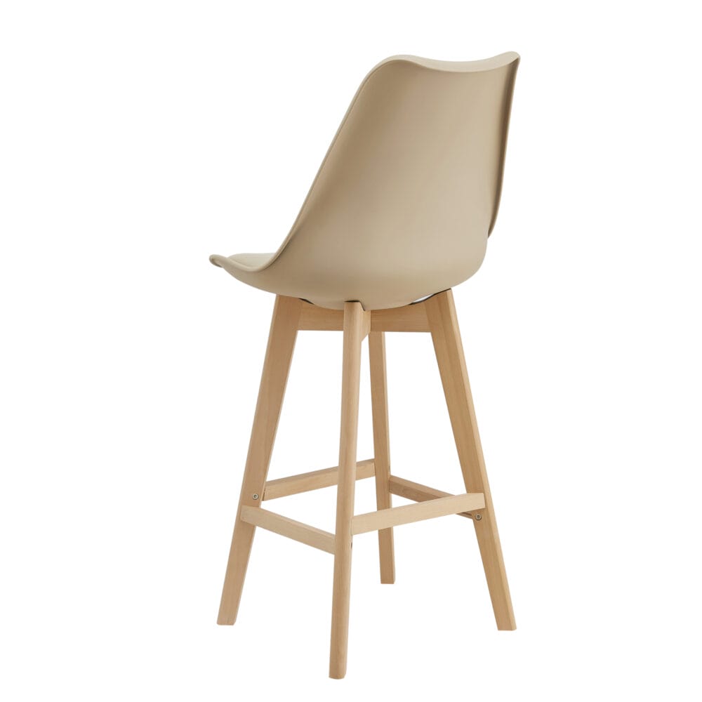 4er-Set Barhocker Barstuhl mit Rückenlehne Lublin Beige