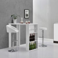 Bartisch Bonn 117 x 57 x 106,5 cm mit 3 Fächern Weiss