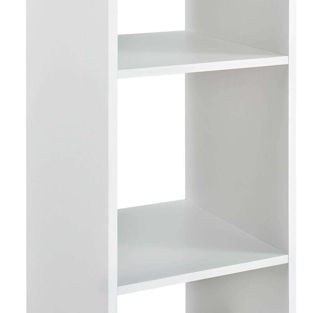 Bartisch Visby 110x70x70 cm mit 3 Regalfächern Weiss/Eiche-Optik