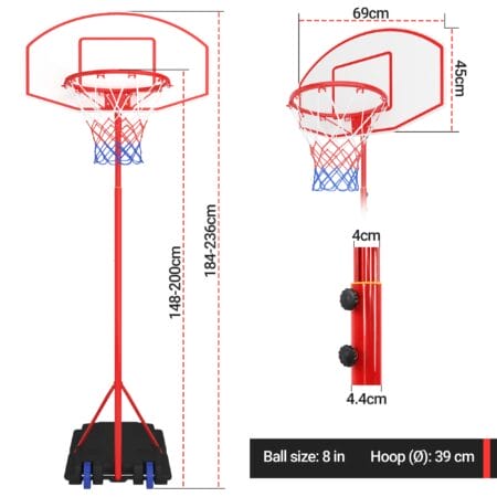 Basketballkorb - Höhenverstellbar Outdoor Indoor