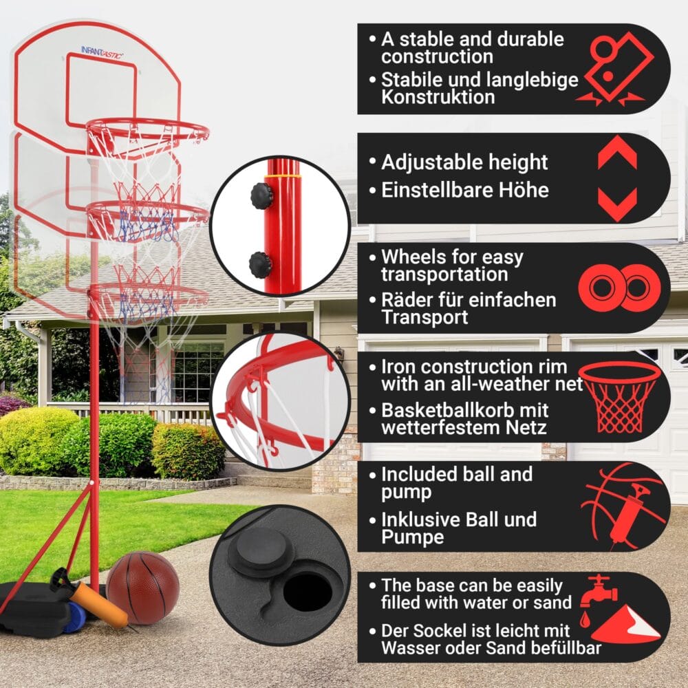 Basketballkorb - Höhenverstellbar Outdoor Indoor