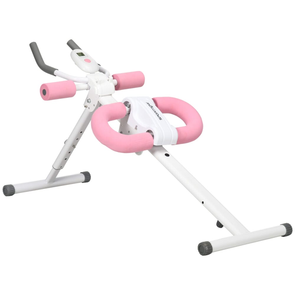 Bauchtrainer Faltbarer AB Trainer Höhenverstellbarer Weiss Rosa