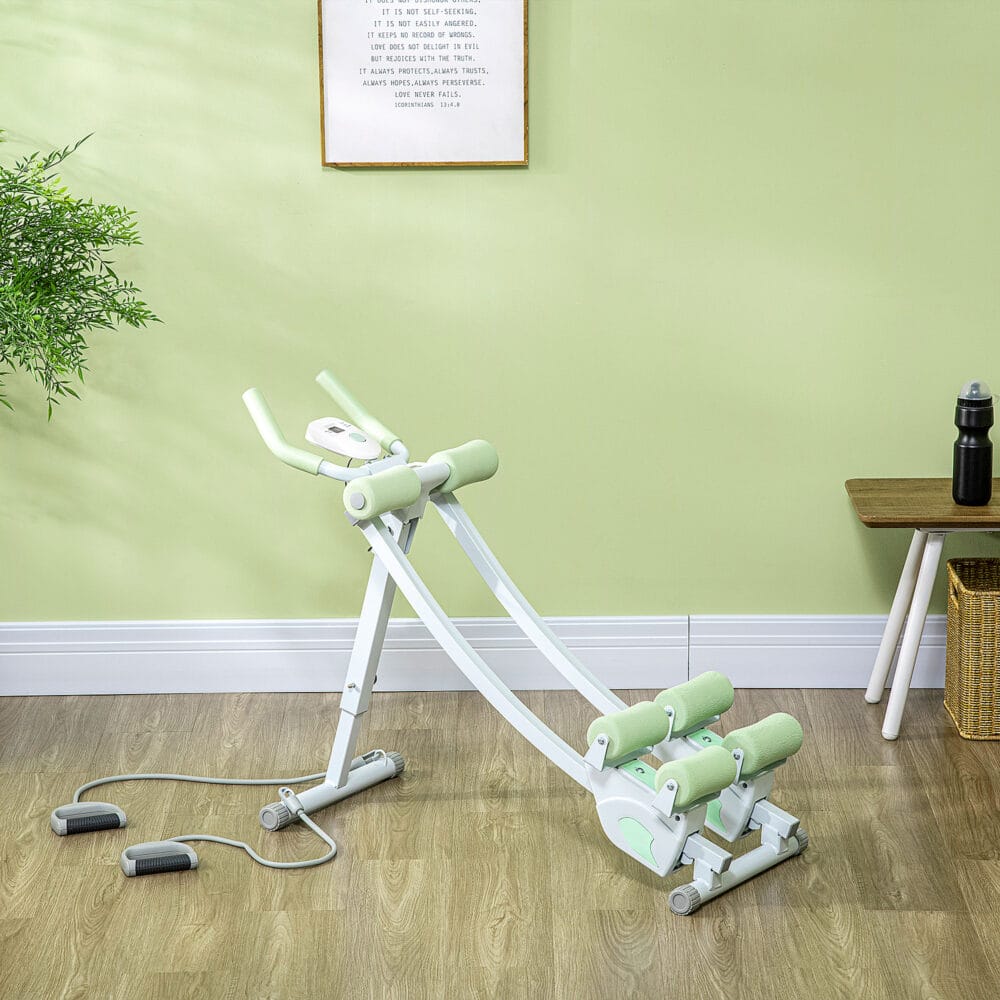 Bauchtrainer Faltbarer Bauchmuskeltrainer AB Trainer Weiss Grün