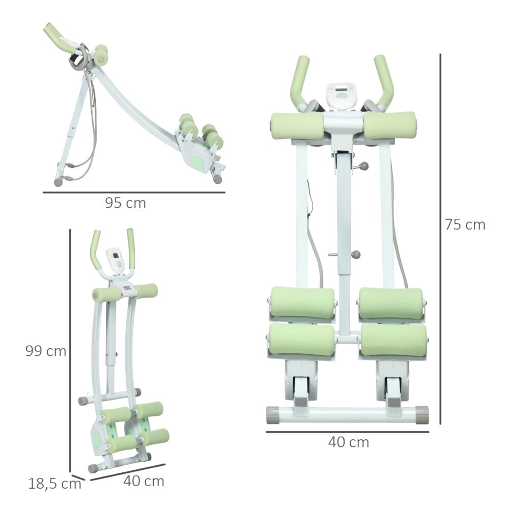 Bauchtrainer Faltbarer Bauchmuskeltrainer AB Trainer Weiss Grün