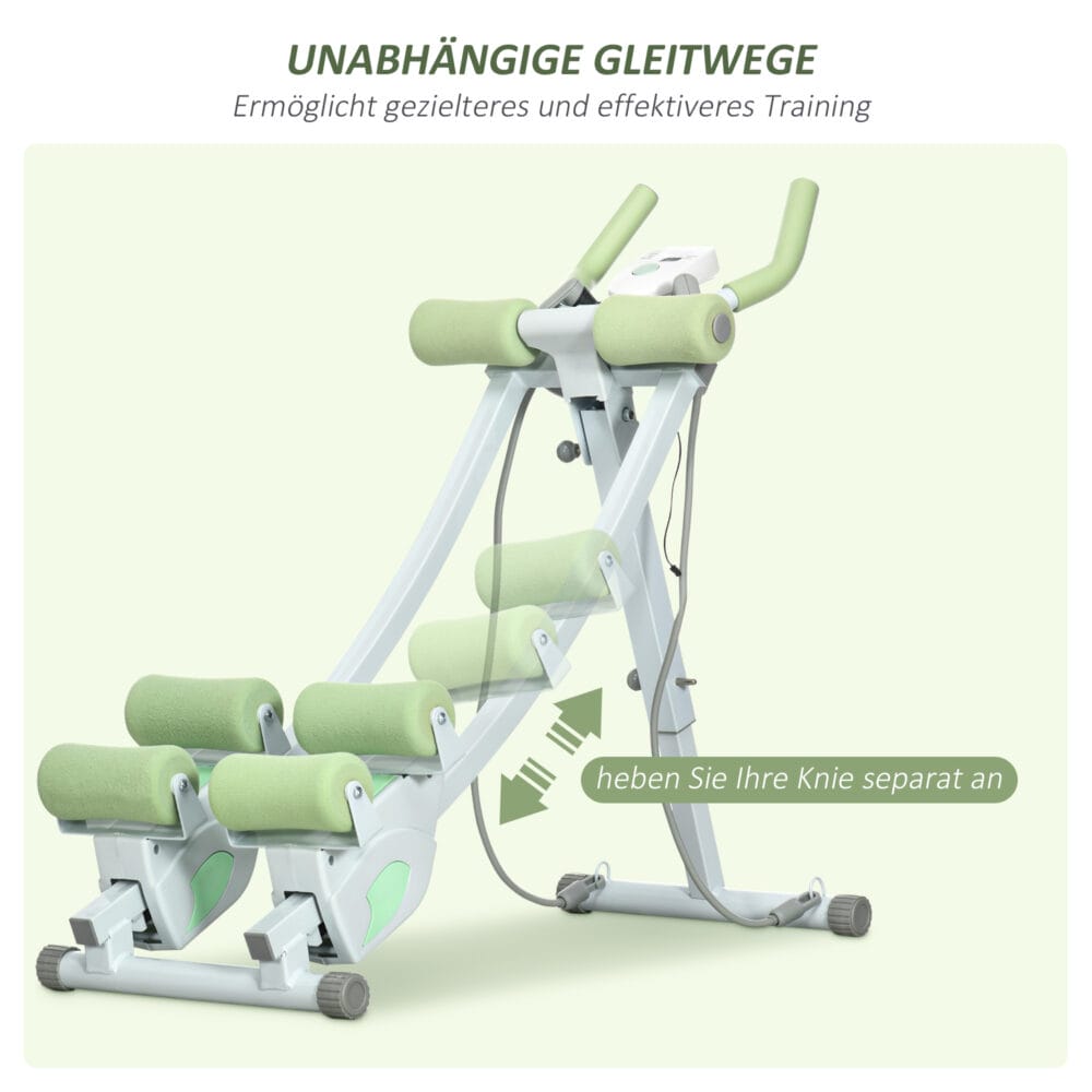 Bauchtrainer Faltbarer Bauchmuskeltrainer AB Trainer Weiss Grün