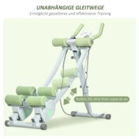 Bauchtrainer Faltbarer Bauchmuskeltrainer AB Trainer Weiss Grün