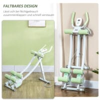 Bauchtrainer Faltbarer Bauchmuskeltrainer AB Trainer Weiss Grün