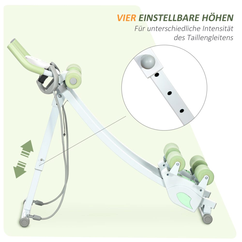 Bauchtrainer Faltbarer Bauchmuskeltrainer AB Trainer Weiss Grün