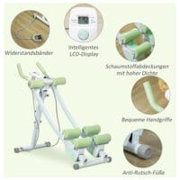 Bauchtrainer Faltbarer Bauchmuskeltrainer AB Trainer Weiss Grün