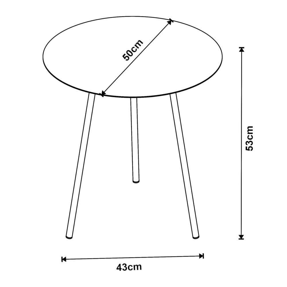 Beistelltisch 53x50cm aus Metall Schwarz