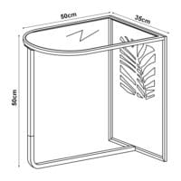 Beistelltisch 50x50x35cm aus Metall und Glas Schwarz