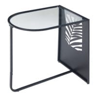 Beistelltisch 50x50x35cm aus Metall und Glas Schwarz