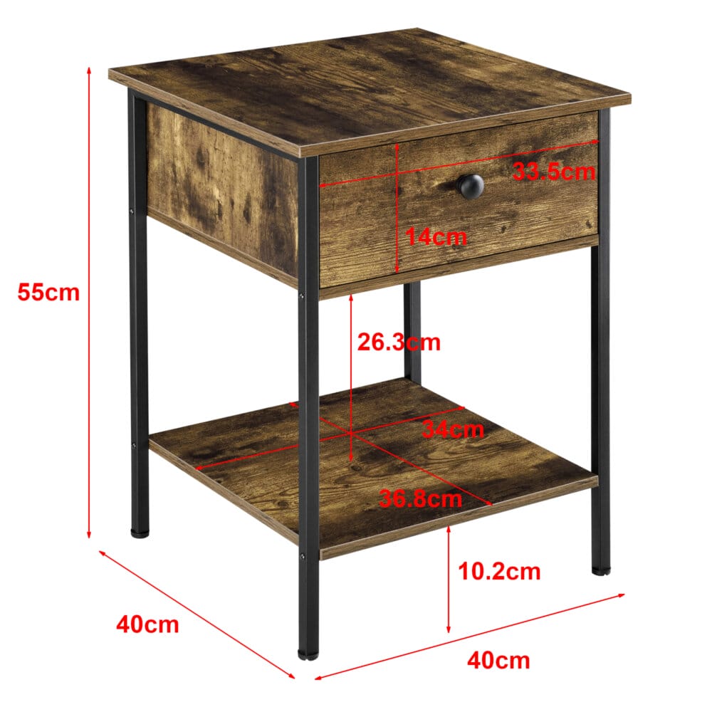 Beistelltisch Fagersta 40x40x55cm Dunkler Holzton