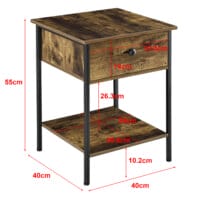 Beistelltisch Fagersta 40x40x55cm Dunkler Holzton