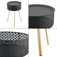 Beistelltisch Forshaga Schwarz-Gold 65x40cm