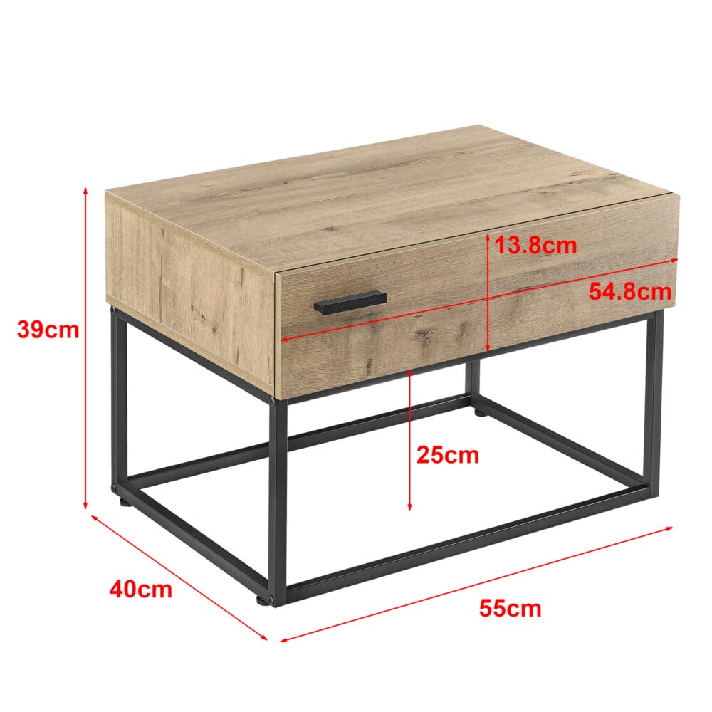 Beistelltisch Hylte 55x40x39cm Eicheoptik