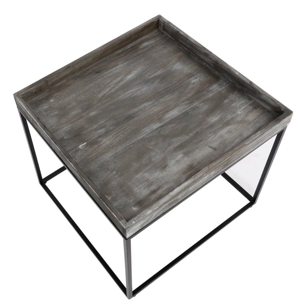 Beistelltisch JAM-K71 Couchtisch FSC Holz Metall 60x60x60cm dunkelgrau