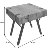 Beistelltisch JAM-L54 Metall 50x50x50cm dunkle Wildeiche