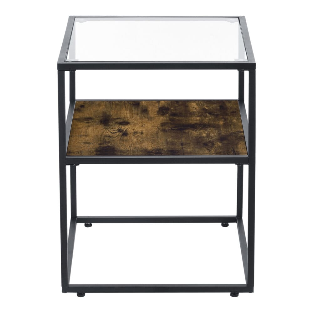 Beistelltisch Lessebo 55x43x43cm Schwarz/Dunkler Holzton