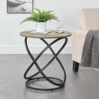 Beistelltisch Lumsden 61 x Ø 59 cm Metall Holzfarben
