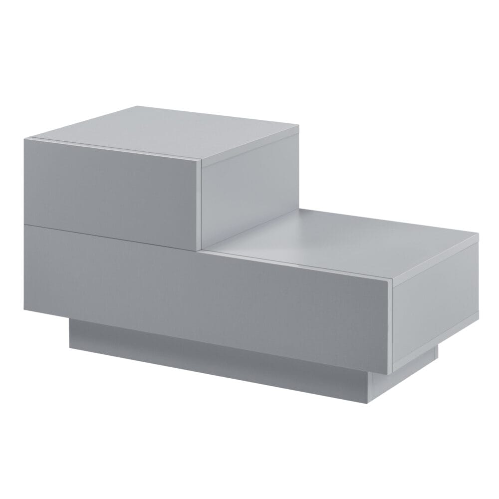 Nachttisch Sebokeng 38x75x35 cm mit Schublade Hellgrau