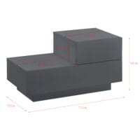 Nachttisch Sebokeng 38x70x35 cm mit Schublade Dunkelgrau