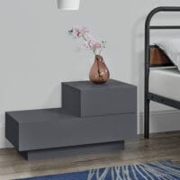 Nachttisch Sebokeng 38x70x35 cm mit Schublade Dunkelgrau