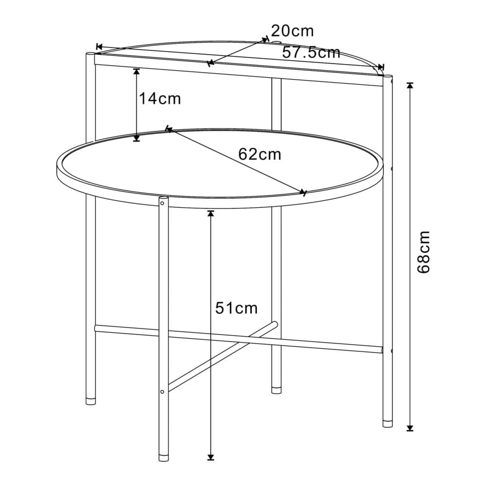 Beistelltisch Schwarz/Eiche-Optik