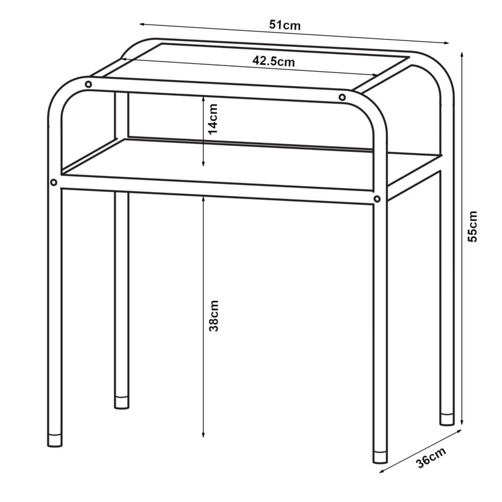 Beistelltisch 55x51x36cm Schwarz/Eiche