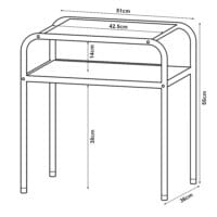 Beistelltisch 55x51x36cm Schwarz/Eiche