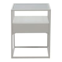 Beistelltisch mit Schublade Weiss matt
