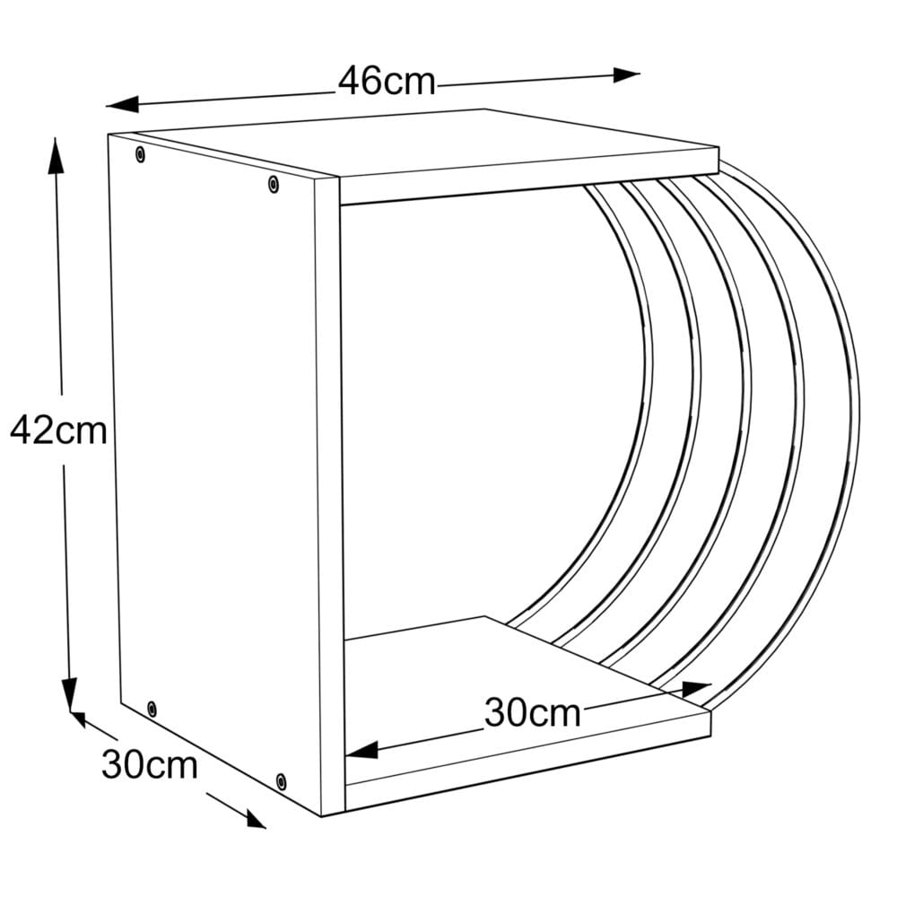 Beistelltisch Vefsn 46x30x42cm Weiss/Chrom