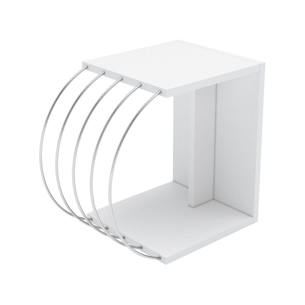 Beistelltisch Vefsn 46x30x42cm Weiss/Chrom
