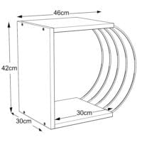 Beistelltisch Vefsn 46x30x42cm Anthrazit/Schwarz