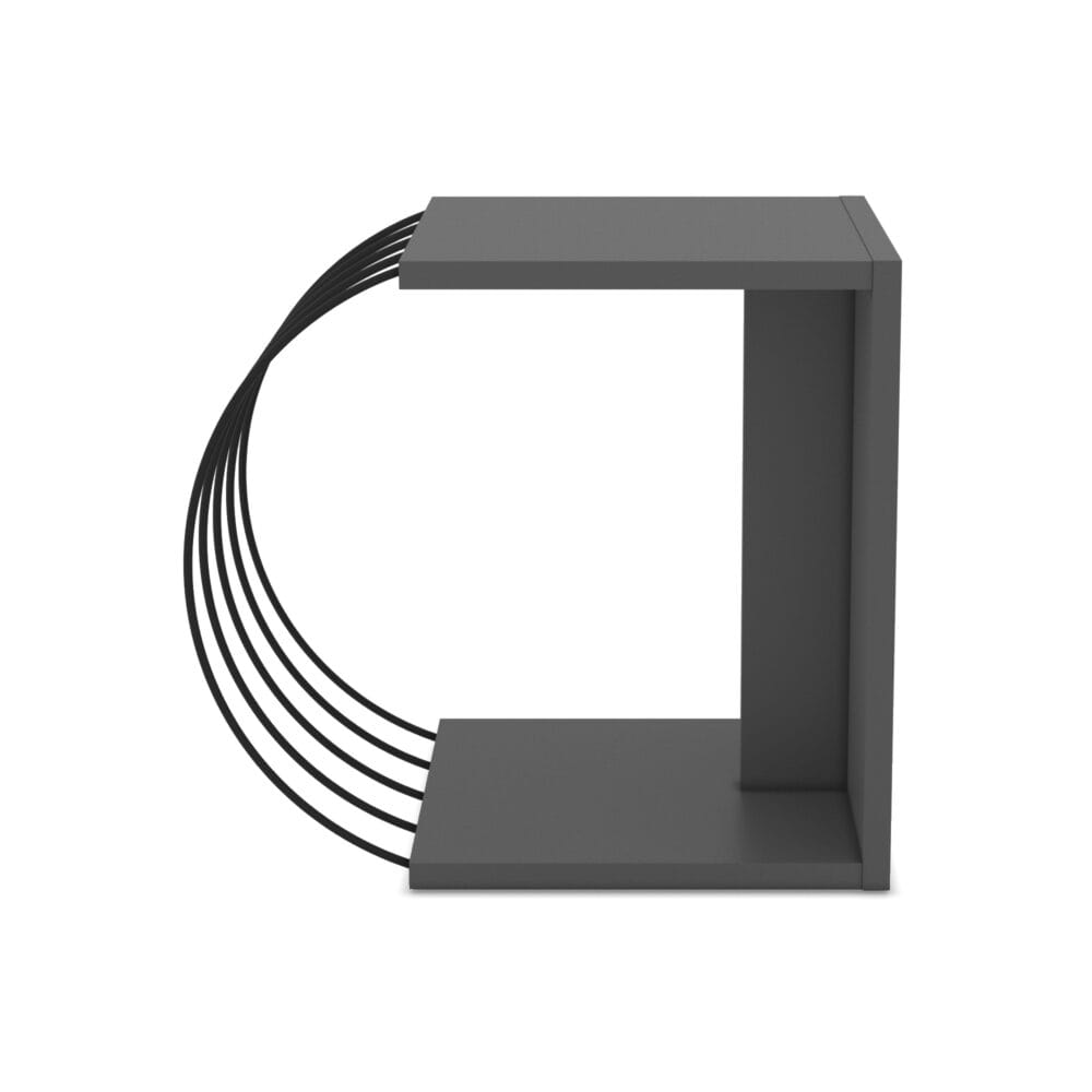 Beistelltisch Vefsn 46x30x42cm Anthrazit/Schwarz