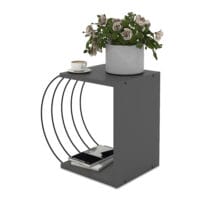 Beistelltisch Vefsn 46x30x42cm Anthrazit/Schwarz