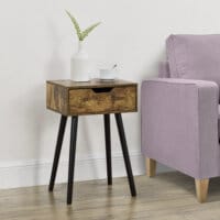 Beistelltisch Östersund 60x40x30 cm mit Schublade Holzoptik dunkel