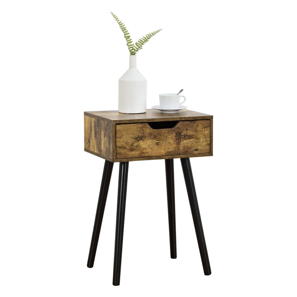 Beistelltisch Östersund 60x40x30 cm mit Schublade Holzoptik dunkel