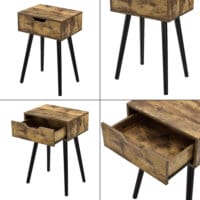 Beistelltisch Östersund 60x40x30 cm mit Schublade Holzoptik dunkel