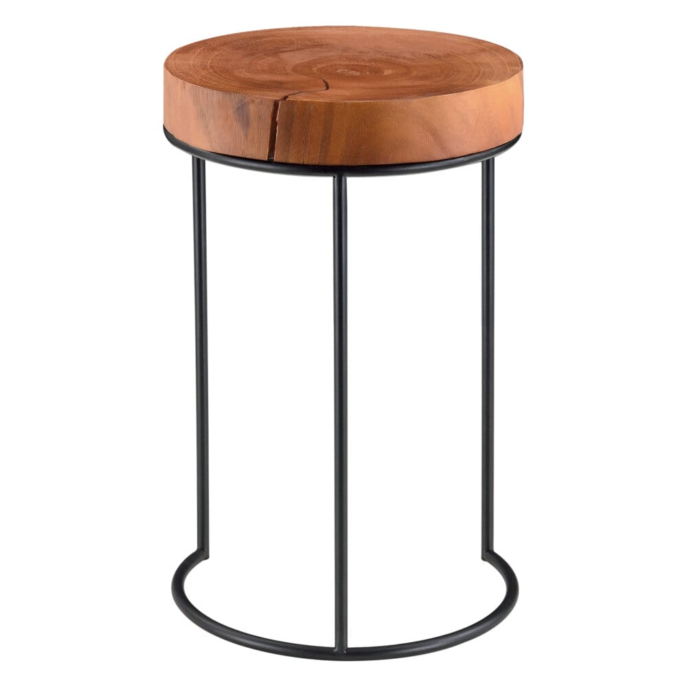Beistelltisch Rauma Holz Naturbelassen auf Metallgestell HxD 45 x 28cm