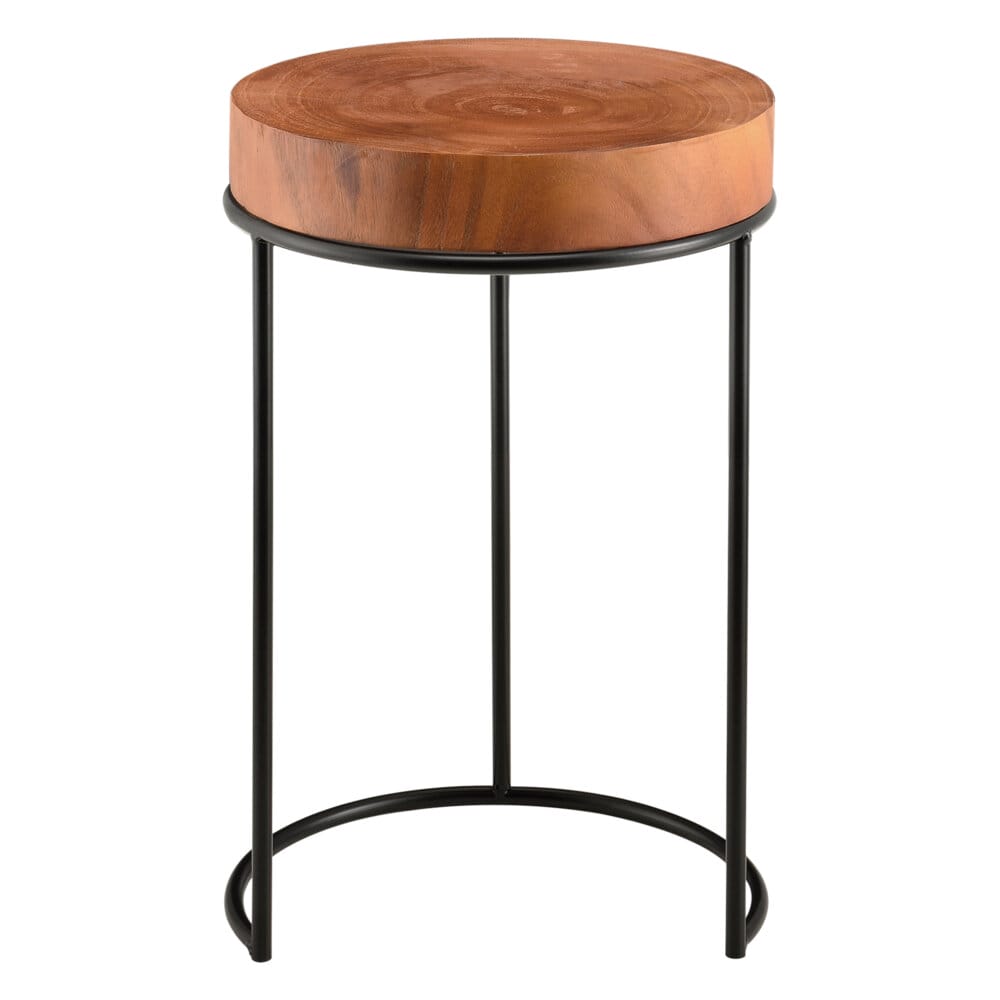 Beistelltisch Rauma Holz Naturbelassen auf Metallgestell HxD 45 x 28cm