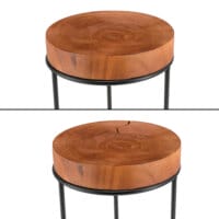 Beistelltisch Rauma Holz Naturbelassen auf Metallgestell HxD 45 x 28cm